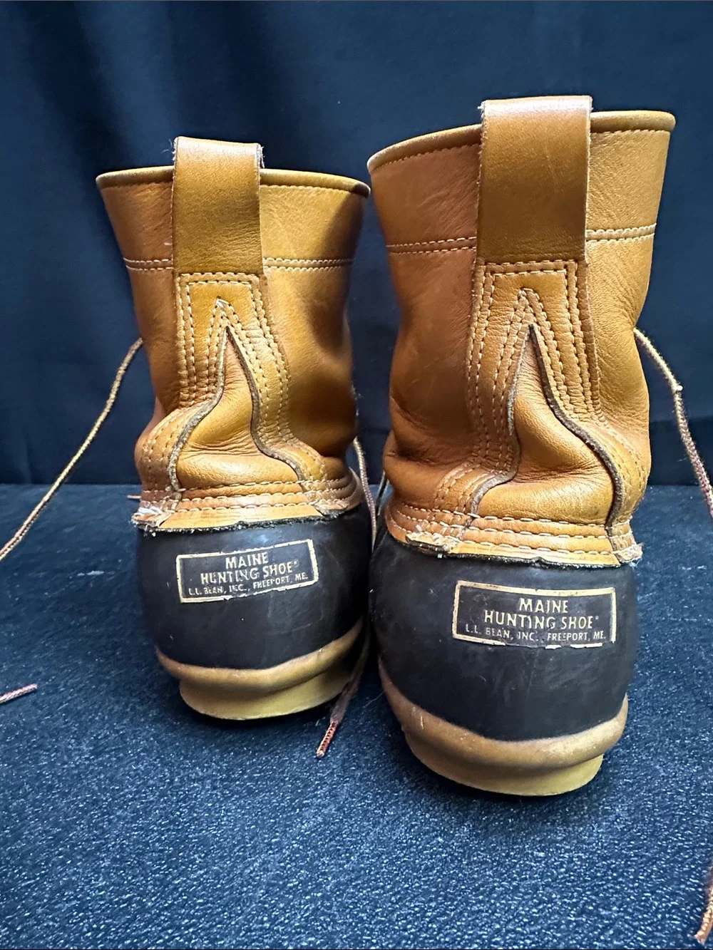 VTG L.L. Bean Maine USA Men’s Two-Tone Brown Tan Waterproof Duck Boots M9